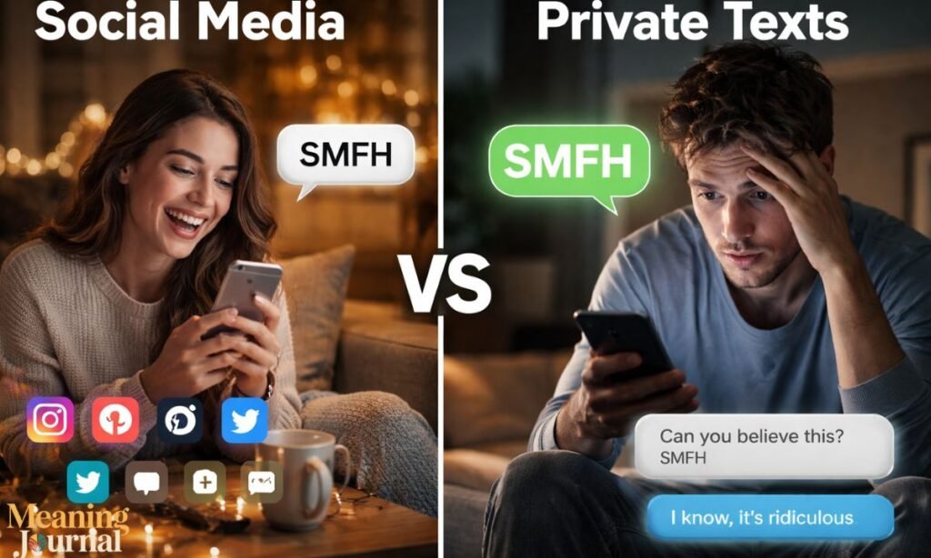 SMFH in Social Media vs Private Texts