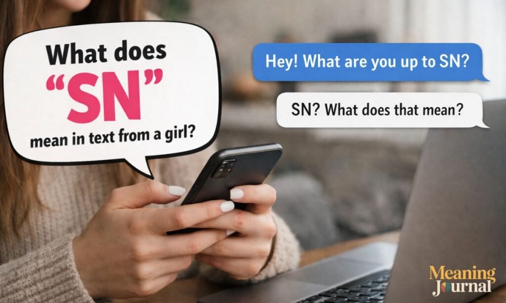 What does SN mean in text from girl
