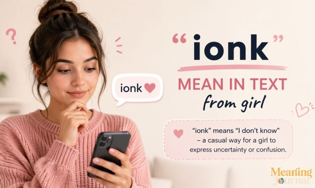ionk mean in text from a girl