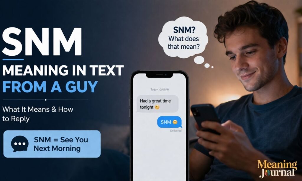 snm meaning in text from a guy