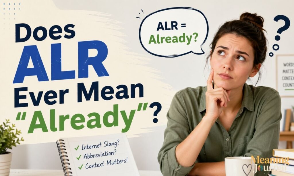 Does ALR Ever Mean Already