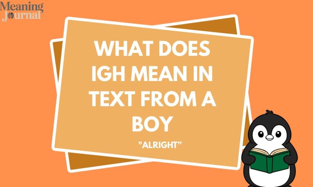 What Does IGH Mean in text from a boy