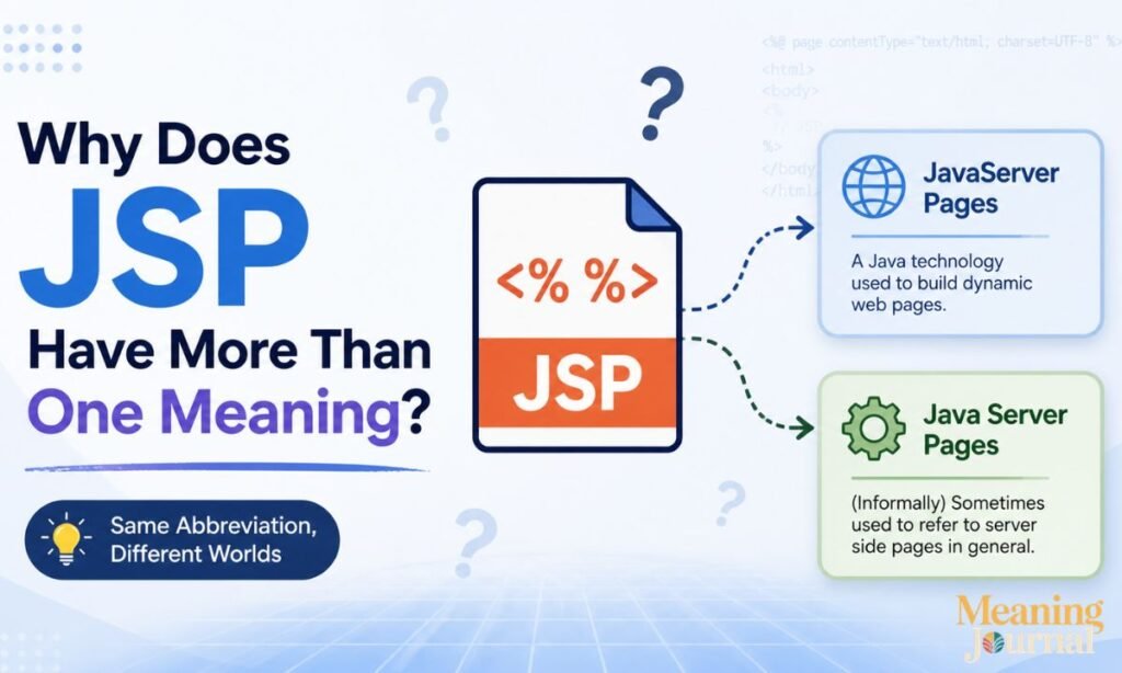 Why Does JSP Have More Than One Meaning