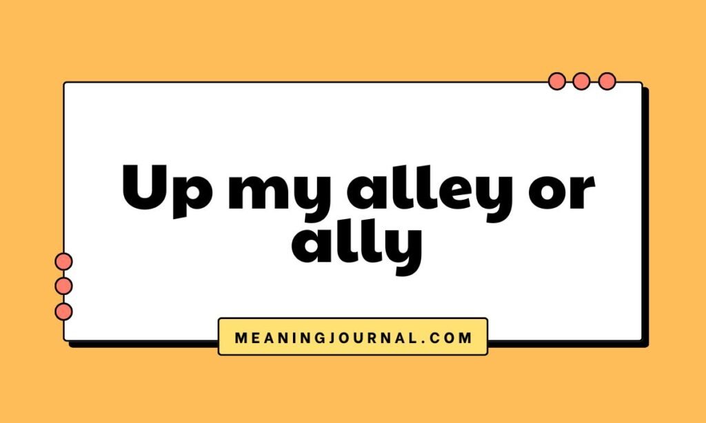 Up my alley or ally