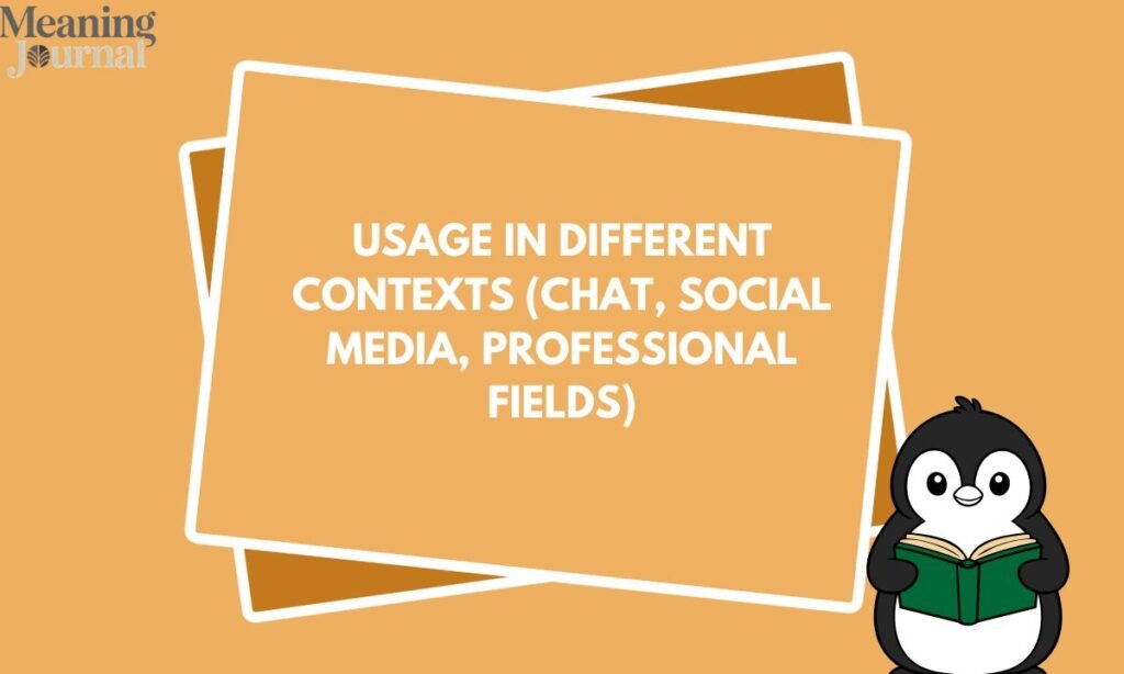 Usage in Different Contexts (Chat, Social Media, Professional Fields)